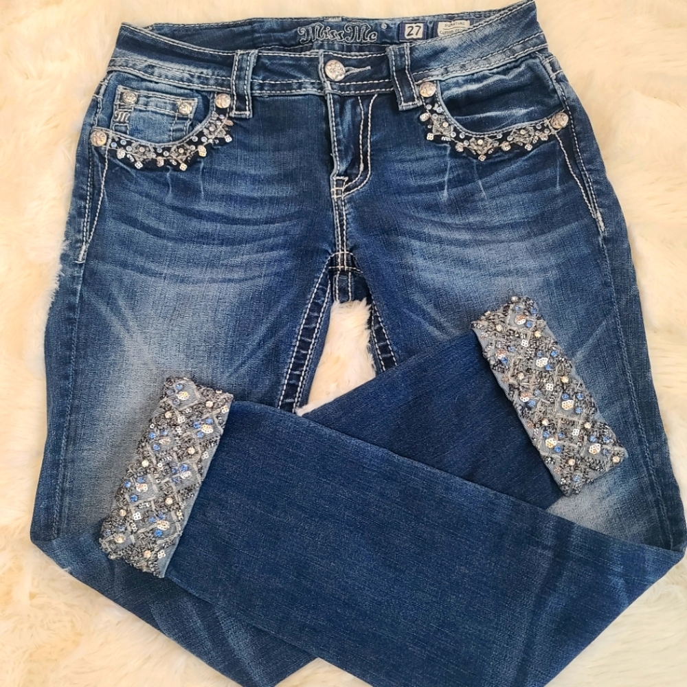 Miss Me signature cuffed jeans size 27